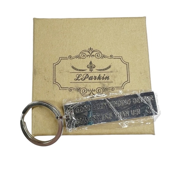 New Silver Tone Funny Coworkers Good Bye Gift Keychain - Picture 2 of 4